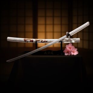 Katana Golden Drache Schwert echt Metall Nicht Scharf Samurai Schwert aus Stahl mit Einer Scheide zur Dekoration für einen Sammler oder als Geschenk 4KM100-405WH
