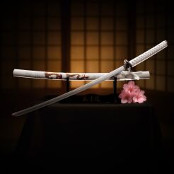 Katana Golden Drache Schwert echt Metall Nicht Scharf Samurai Schwert aus Stahl mit Einer Scheide zur Dekoration für einen Sammler oder als Geschenk 4KM100-405WH