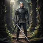 Duży miecz Geralta z pochwą i pasem 126 cm inspirowany Wiedźmin the Witcher dekoracyjny 9322 - 4