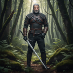 Duży miecz Geralta z pochwą i pasem 126 cm inspirowany Wiedźmin the Witcher dekoracyjny 9322 - 12