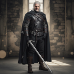 Duży miecz Geralta z pochwą i pasem 126 cm inspirowany Wiedźmin the Witcher dekoracyjny 9322 - 10