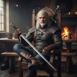 Duży miecz Geralta z pochwą i pasem 126 cm inspirowany Wiedźmin the Witcher dekoracyjny 9322 - 3