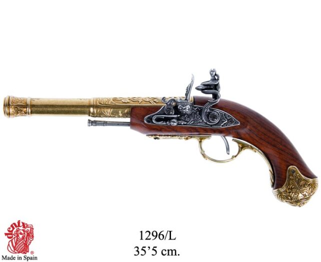 INDYJSKI PISTOLET SKAŁKOWY DLA LEWORĘCZNYCH Z XVIII W 1296L