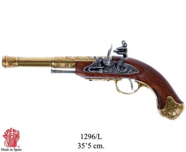 INDYJSKI PISTOLET SKAŁKOWY DLA LEWORĘCZNYCH Z XVIII W 1296L