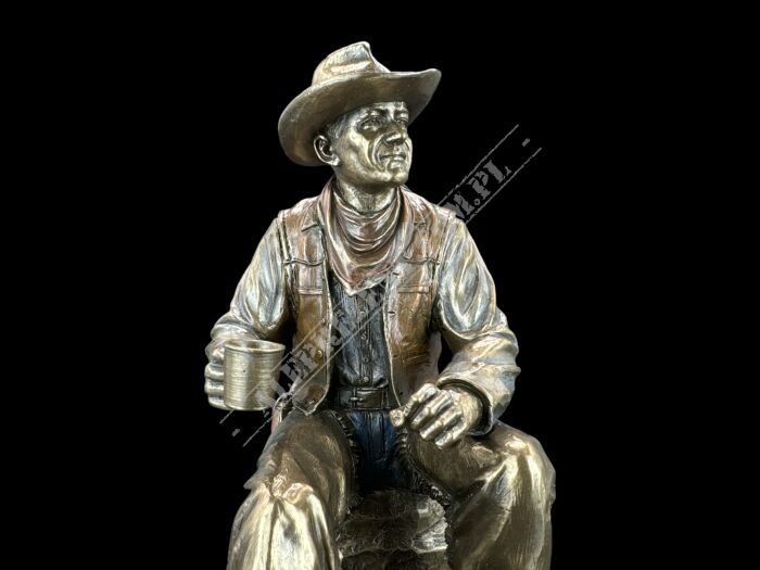 Bronze Cowboy Kaffeepause Skulptur (WU76730A4)