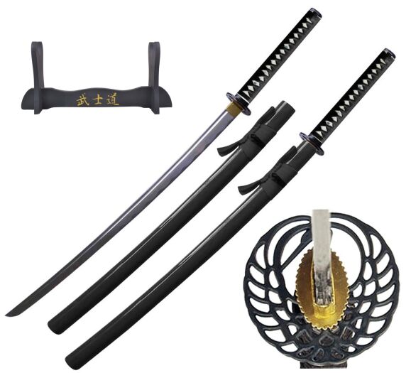 Katana Schwert scharf echt zum Training Metall Stahl 1045 Samurai 100% handgefertigt Nur für Erwachsene - 18 Jahre erforderlich 5KN5-420