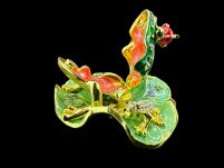 ŻABA NA LIŚCIU SZKATUŁKA styl Faberge P23090C - 5