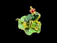 ŻABA NA LIŚCIU SZKATUŁKA styl Faberge P23090C - 7