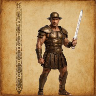 EKSKLUZYWNY NOŻYK DO LISTÓW MINIATURKA RZYMSKIEGO GLADIUSA 27 CM PLUS STOJAK (30)