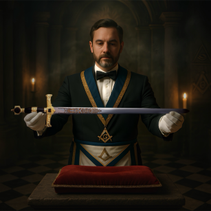 ZŁOTY MIECZ KRÓLA SALOMONA MASOŃSKI TEMPLARIUSZY JT6133GU-BK 86CM