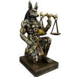 rzeźba Egipski klęczący bóg śmierci ANUBIS -opiekun zmarłych VERONESE WU77959A4 - 11