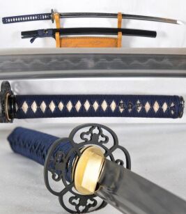 Gefalteter Stahl Lehm temperierte Katana Japanese Sword R1184